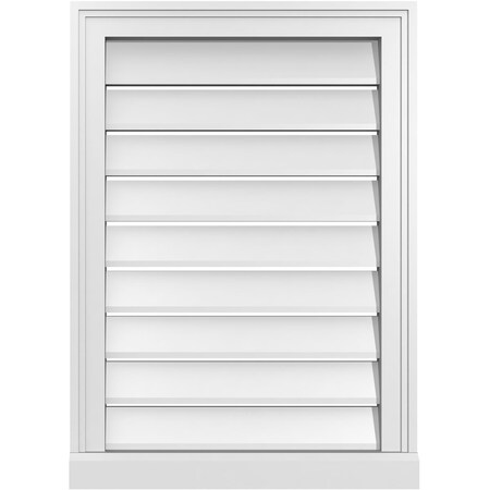 Ekena Millwork Vertical Surface Mount PVC Gable Vent: Functional, w/ 2"W x 2"P Brickmould Sill Frame, 20"W x 28"H GVPVE20X2803SF